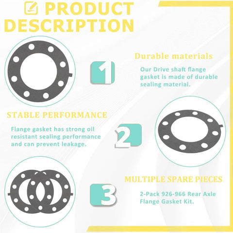 Image of Dodge Ram Dana 80 Rear Axle Flange Gasket Kit Two-Piece 926-966 with durable material and performance highlights.