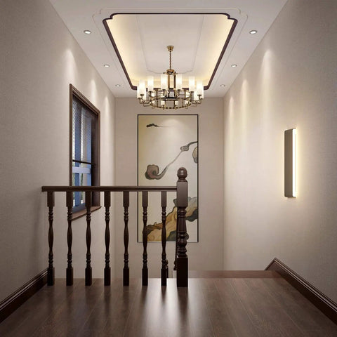 24 Inch Remote Control Dimmable Black Vanity Light Fixture With Adjustable Color Temperature 3000K To 6000K LED Bathroom Lighting on wall