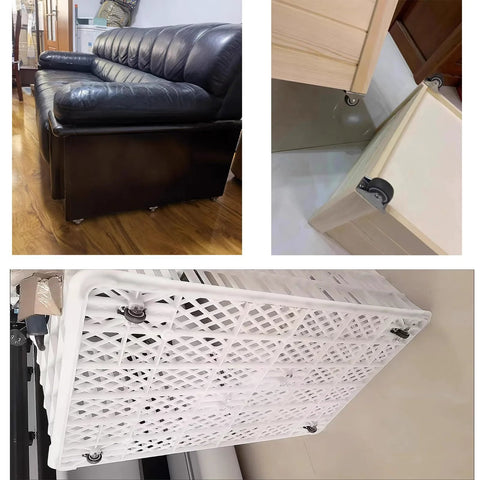 Mini 1 Inch Caster Wheels Set Of 4 With Steel Frame And TPE Rubber For Small Furniture on chair, table, plastic rack