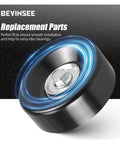 Heavy-Duty LS Drive Serpentine Belt Idler Pulley For 4.8 5.3 6.0 6.2L Chevy Silverado GMC Sierra shows a black pulley with bolt.