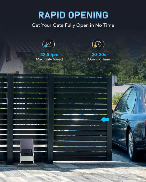 Heavy Duty Sliding Gate Opener For Gates Up To 3300 Pounds And 40 Feet With 2 Remote Controls 550W Motor Durable Steel Driveway Gate Operator Kit With Security System
