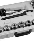 Self-Releasing ER-40 R8 17-Piece Spring Collet Chuck Set for Milling and Drilling in case with wrench and collets