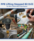 PPR Lifting Stepped Bit Drill for DN15 DN20 DN25 Pipe Repair, brass bit on PVC pipe