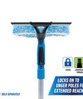 2-In-1 Window Cleaner Squeegee And Scrubber With Stainless Steel Handle, Microfiber Pad, Streak-Free Glass Tool For Home And Commercial Use