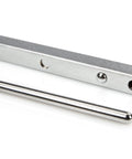 Steel components of Telescoping Basin Wrench Ten To Seventeen Inch Long Reach, Reaches One Hundred Eighty Degree Pivot, Adjustable Jaw