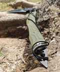 Folding Sickle Knife With Sheath For Tactical Survival And Outdoor Pruning Tools Quick Release With Safety Lock Glass Breaker