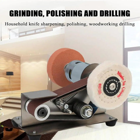 This Awesome Mini Electric Belt Sander Features 7 Speed Options And Reverse Switch For Smooth Knife Making And Diy Projects Adjustable Rpm From 4000 To 9000 With 15 Degree Inclined Design Includes Ten Sanding Belts For Effortless Grinding And Polishing.