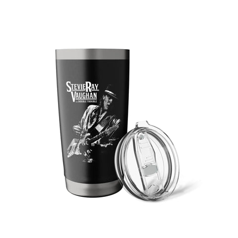 Artist Image Stainless Steel Insulated Tumbler With Dual Wall Insulation, Leak Proof Lid, BPA Free, Black Finish, Stevie Ray Vaughan design
