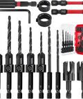 All In One Countersink Drill Bit Set For Woodworking With Quick Change 15 Piece Kit Includes 5 Countersink Bits and more