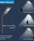 2 Pack 2000W Solar Street Lights Outdoor Super Bright 200000LM With 210 LEDs Dusk To Dawn IP65 Waterproof Motion Sensor