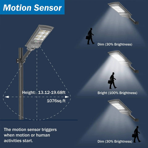 2 Pack 2000W Solar Street Lights Outdoor Super Bright 200000LM With 210 LEDs Dusk To Dawn IP65 Waterproof Motion Sensor