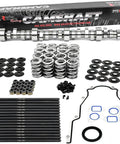 Complete LS3 Stage 2 Camshaft Kit With Dual Valve Springs Steel Retainers Push Rods Timing Gasket components laid out flat.
