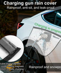 Charging gun rain cover for electric vehicles, featuring double magnetic seals for rain and dust protection.