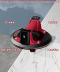 4x3000mAh Electric Suction Cup Lifter With 570lbs Max Load Capacity Heavy Duty Vacuum Tool on different surfaces including glass and marble.