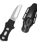 Beefy 3 Inch Dive Knife With 6.5 Inch Total Length Made From Corrosion Resistant 420 Stainless Steel Quick Release Sheath For Easy Access