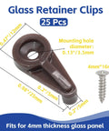 Heavy Duty Brown Mirror Hanging Clips 25 Pack Easy Snap Glass Retainer Brackets For Cabinets And Vanities Rock Solid Plastic with screws