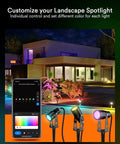 56Ft Smart Landscape Lights Waterproof 6 Pack Low Voltage RGBAIWW Color Changing Spotlight Outdoor Lights for Christmas with WiFi App Control