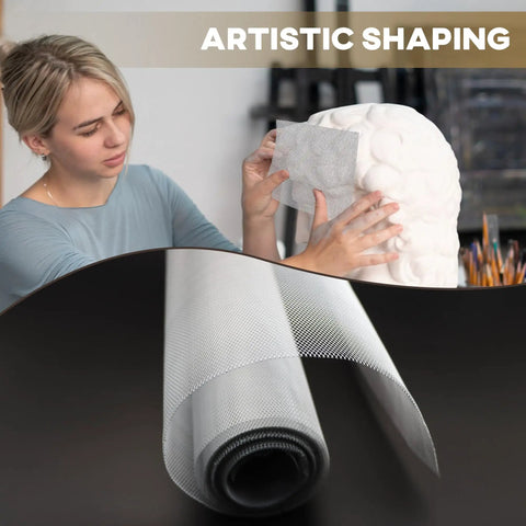 Artist shaping sculpture with Aluminum Wire Mesh Roll for Arts and Crafts, Sculpting Mesh 15.7 Inch by 16.4 Feet