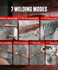 Close-up of 7 welding modes in Beast Grade Stud Welder Dent Repair Kit with 4200A Auto Body Welding Power, manual and auto modes.