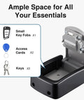 Outdoor Key Lock Box With Weatherproof Combination Lock, Heavy Duty Key Safe interior showing key storage capacity.