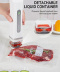 All In One Food Vacuum Sealer Kit With 30 Reusable Bags In Small Medium And Large, USB C Handheld Sealer with liquid container