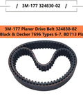 Built Like A Tank Replacement Planer Drive Belt Fits Black And Decker BD713 And Dewalt KW715 For Smooth As Silk Woodworking Rotations Solid Construction For Relentless Shop Grind Two Piece Pack, featuring 3M-177 drive belt.