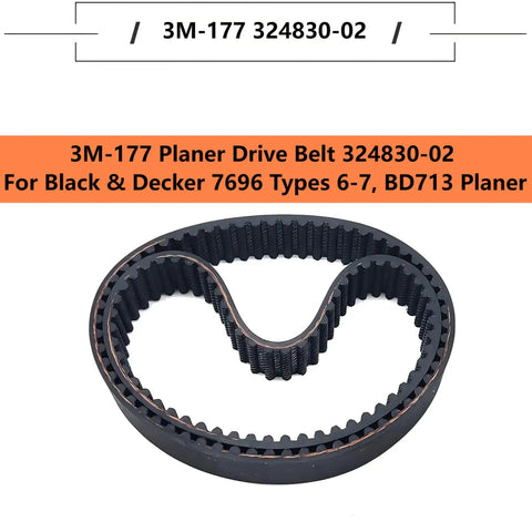 Built Like A Tank Replacement Planer Drive Belt Fits Black And Decker BD713 And Dewalt KW715 For Smooth As Silk Woodworking Rotations Solid Construction For Relentless Shop Grind Two Piece Pack, featuring 3M-177 drive belt.