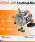 36V EZGO Solenoid Relay With Resistor And Diode For EZGO TXT And Marathon Golf Carts 1980 To 2010, 70 Series Continuous Duty Solenoid