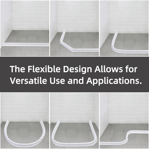 67 Inch Collapsible Shower Threshold Water Dam Barrier For Dry And Wet Separation In Bathroom And Kitchen Flexible Design