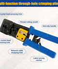 RJ45 Crimp Tool Set For Ethernet Cabling Pro Grade Workhorse Crimping Tool With Mini Wire Stripper Handles 6P 8P Crystal Heads