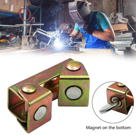 Pack Of 4 Adjustable V Type Magnetic Welding Clamps For Metal Work and Craft Projects Featuring sturdy stainless steel build.