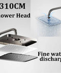 CUTPOIY Thermostatic Shower System, Shower Faucet Set LED Display Rain Shower System with 310CM shower head showcasing water discharge.