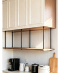 Heavy Duty Shelf Support Brackets For Cabinets And Closets Solid Wood Board Reinforcement built tough supporting wooden shelves in kitchen.