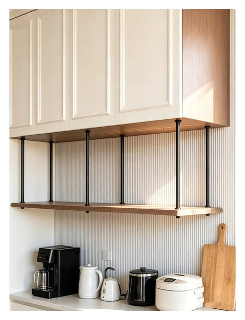 Heavy Duty Shelf Support Brackets For Cabinets And Closets Solid Wood Board Reinforcement built tough supporting wooden shelves in kitchen.