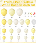 Epic 173 Piece Yellow Balloon Arch Kit With Double Stuffed Pastel Yellow White Sand Balloons And Clear Balloons For Wedding