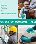 Disposable Nitrile Gloves Size Large For Chemical Splash Protection Ambidextrous Unlined used for cleaning and DIY tasks.