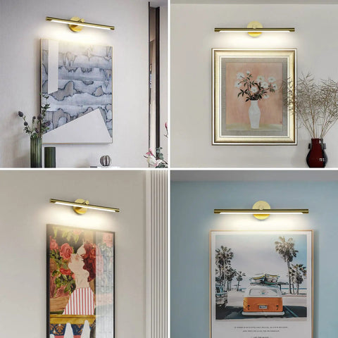 Brass Picture Light For Paintings 24.21 Inch Slim Gallery Bar LED Artwork Lighting 14W (70W Eq), Wall Mounted Display