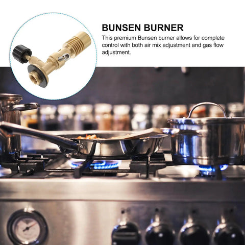 Bunsen Burner Portable Laboratory Gas Burner Brass With Adjustable Air Mix And Gas Flow For Precise Lab Heating And Safe Experiments Pro Grade For Classrooms Workshops And Scientific Research with kitchen backdrop