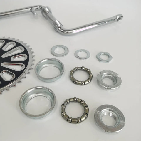 Wide Pedal Crank Kit One Piece Crank for Two Stroke Gas Motorized Bicycle 48cc 66cc 80cc Black 44 Tooth Sprocket parts