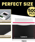 Bulk 500 Pack Trading Card Envelopes 7 by 4.35 inch mailers for shipping, weight 0.44 oz, black semi-rigid protective supplies.