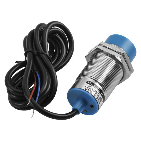 M30 Capacitive Proximity Sensor Switch Non Shield Type LJC30A3 H J DZ With About 20mm Detect Range No Fuss Setup And Settable 0 To 18mm 90 To 250 VAC 400 mA Normally Closed NC Two Wires Blue Housing, blue cylindrical sensor with cable