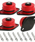 Premium Heavy Duty Spring Vibration Isolators With Mounting Bolts, red and black dampers with stainless bolts for pumps and fans.