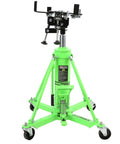 Beefy 1 Ton Transmission Jack With High Lift Range 37.5 To 76 Inches For Trucks And SUVs, green hydraulic lift