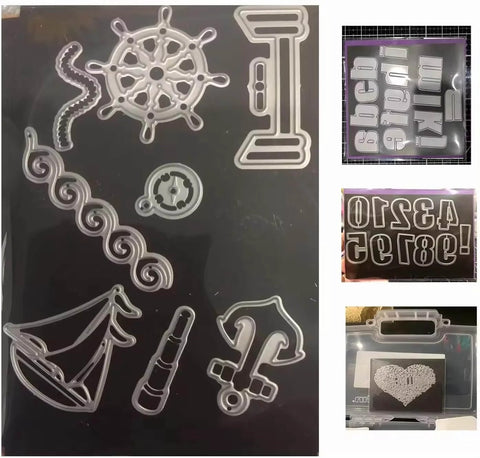 Non Adhesive Magnetic Sheets 8.5 By 11 Inches 30 Mil Thick 4 Pack with craft and die shapes for DIY sign making and storage projects