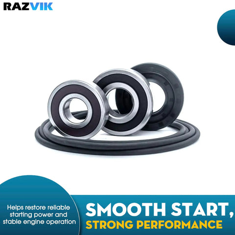 Front Load Washer Tub Bearings And Seal Kit Replacement Heavy Duty Bearing Assembly Shaft Seal Repair Part Compatible With Select Lg And Kenmore Models, three metal bearings and a rubber seal.