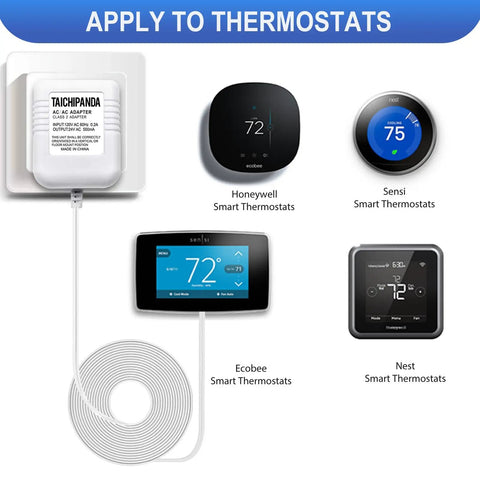 24 Volt Doorbell Transformer With C Wire Adapter For Nest Hello Honeywell And Sensi Thermostats And Any 24V Doorbell Power Supply Easy Install No Fuss Voltage Works Great With Any 24V Doorbell Or Smart Thermostat Setup applied to smart thermostats