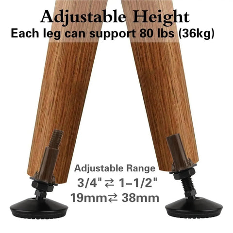 50mm Diameter Adjustable Leveling Feet Heavy Duty Levelers For Furniture Tables And Chairs Rugged Rust Resistant Construction