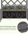 Two Pack Planter Box With Trellis And Wheels, 48 Inch Elevated Raised Garden Bed With Drainage Holes, Outdoor Lattice