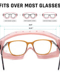 Over Glasses Safety Goggles With Anti Fog Clear Lens, ANSI Z87.1 Eye Protection, hydrophilic coating, fits over eyeglasses