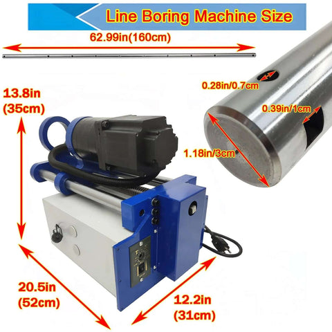 JARYANNIX portable line boring machine with blue body and 110V motor for 35-80 mm bore.